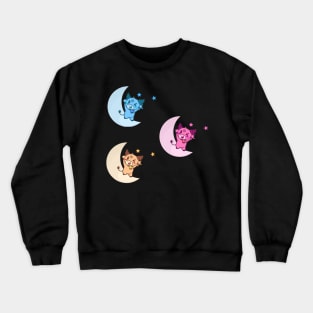 Cute Cows Dancing on Moon Sticker Pack Crewneck Sweatshirt